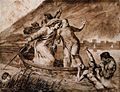 Eugène Delacroix - La barque de Dante, v. 1820
