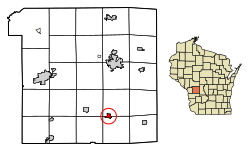 Location of Wilton in Monroe County, Wisconsin.