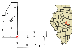 Location of Atwood in Piatt County, Illinois.