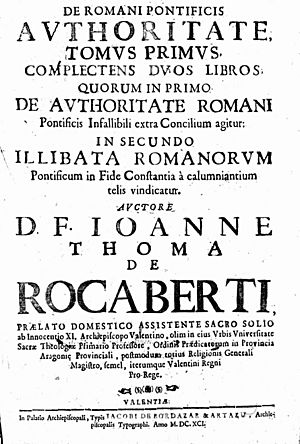 Rocaberti, Juan Tomás de – De Romani pontificis authoritate, 1691 – BEIC 14308071