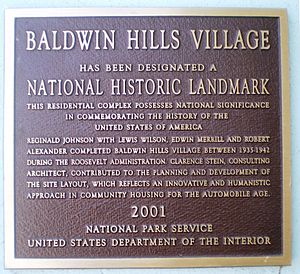 Baldwin Hills Village, Landmark Plaque