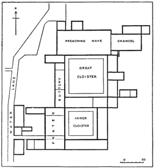 Blackfriars Monastery, London - ground plan