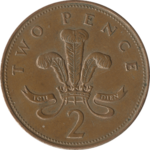British two pence coin 1994 reverse