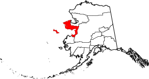 Map of Alaska highlighting Nome Census Area