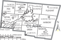 Detailed map of Clark County showing Lawrenceville's location