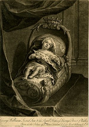 Mezzotint of the infant Prince George William