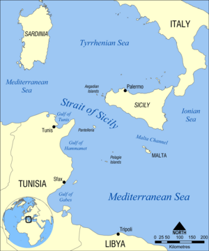 Strait of Sicily map