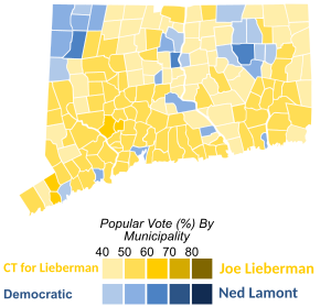 United States Senate election results in Connecticut by municipality, 2006