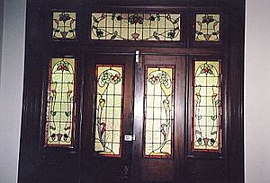 1379 - Yasmar - Art Nouveau stained glass doors,circa 1900. (5045179b6)