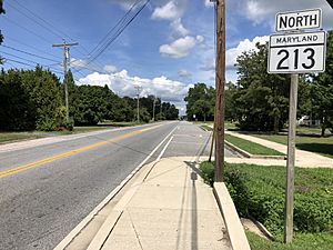 2021-08-19 13 28 30 View north along Maryland State Route 213 (Bohemia Avenue) just north of Maryland State Route 282 (Main Street) in Cecilton, Cecil County, Maryland