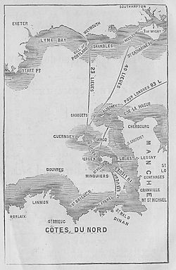 Almanach Nouvelle Chronique de Jersey 1891 carte localisation Îles de la Manche