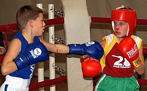 Boxing children - bloody nose