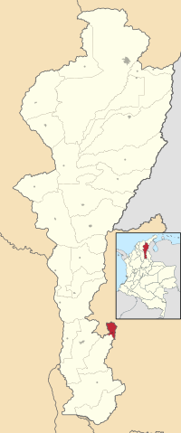 Location of the municipality and town of González in the Department of Cesar.