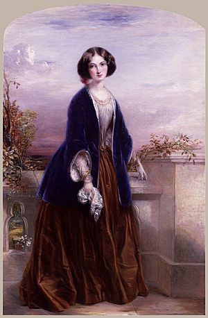 Gray portrait, 1851 (she thought the portrait made her look like "a graceful doll")