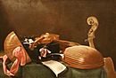Evaristo Baschenis (Bergamo 1617-1677) - Strumenti musicali (1670 circa) - Accademia di Carrara - Bergamo