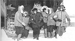 First women at the South Pole Pam Young, Jean Pearson, Lois Jones, Eileen McSaveney, Kay Lindsay and Terry Tickhill