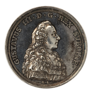 Framsida av medalj med bild av Gustav III, 1777 - Skoklosters slott - 99545