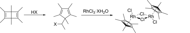 Synthesis of the rhodium(III) dimer [Cp*RhCl2]2 from hexamethyl Dewar benzene
