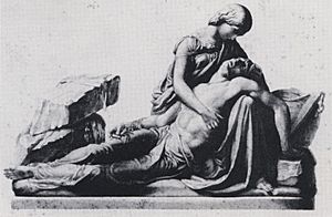 Mary and Percy Shelley. Engraving by George Stodart after monument by Henry Weekes
