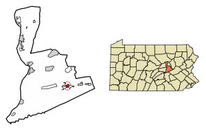 Location of City of Shamokin and adjacent Coal Township in Northumberland County, Pennsylvania.