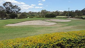 Oxley Golf course, bunkers at the 9th hole, 2014
