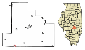 Location of Herrick in Shelby County, Illinois.