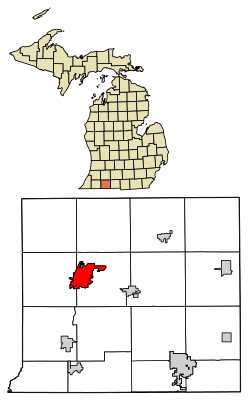 Location of Three Rivers, Michigan