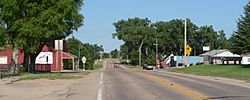 Downtown Tryon: looking east along Nebraska Highway 92/97.