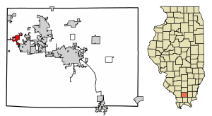 Location of Cambria in Williamson County, Illinois.