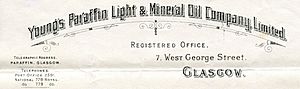 Young's Paraffin Light and Mineral Oil Company Letterhead 1909