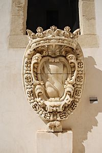 4254 - Siracusa, Palazzo Bellomo - Stemma di Claudio Lamoral di Ligne (sec. XVII) - Foto di Giovanni Dall'Orto, 18 marzo 2014