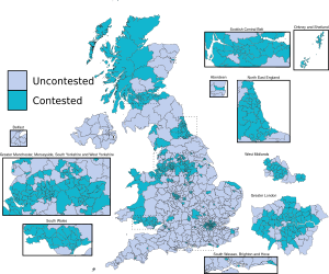 Brexit Party seats contested in the 2019 GE