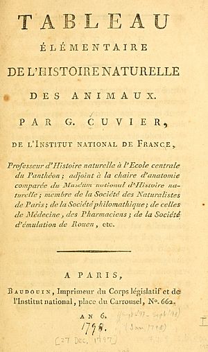Cuvier, Georges – Tableau élémentaire de l'histoire naturelle des animaux, 1797 – BEIC 7855351