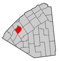 Map highlighting De Peyster's location within St. Lawrence County.