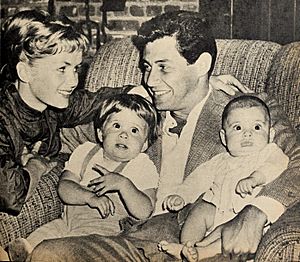 Debbie Reynolds, Carrie Fisher, Eddie Fisher, and Todd Fisher, 1958