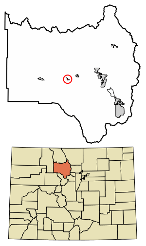 Location of the Parshall CDP in Grand County, Colorado.