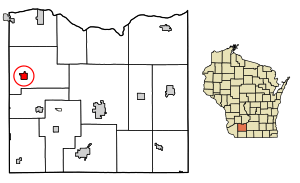 Location of Highland in Iowa County, Wisconsin.