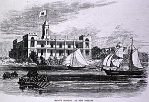 Marine Hospital at New Orleans engraving a010377