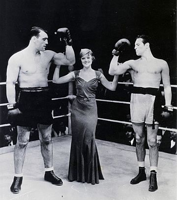 Max Baer, Myrna Loy, Primo Carnera 1932