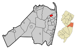 Map of Fair Haven in Monmouth County. Inset: Location of Monmouth County highlighted in the State of New Jersey.