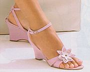 Pink wedge-heeled sandals