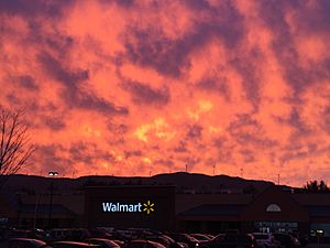 Plymouth NH Sunset over Walmart (close up)