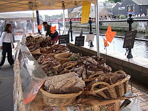 Sausage stall, Haverfordwest French Market - geograph.org.uk - 226610