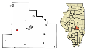 Location of Tower Hill in Shelby County, Illinois.