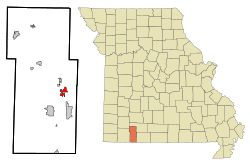 Location of Branson West, Missouri