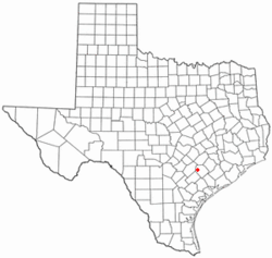 Location of Shiner, Texas