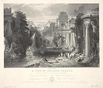 A City of Ancient Greece (engraving) by William Linton