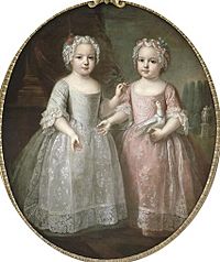 Attribué à Pierre Gobert, Louise-Élisabeth de France et sa soeur jumelle Henriette de France (vers 1737)
