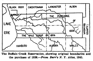 Buffalo Creek Reservation in 1841 map