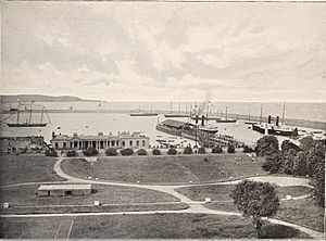 Carlisle-Pier-and-east-Kingston-Harbour-late-Victorian-era-by-George-Clarendon-of-Kingstown